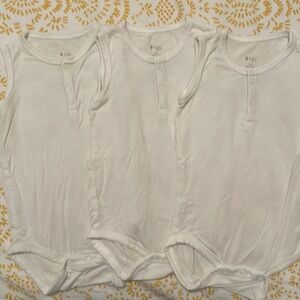 Lot of 3 Kyte Baby sleeveless onesies. Size 0-3 - solid white